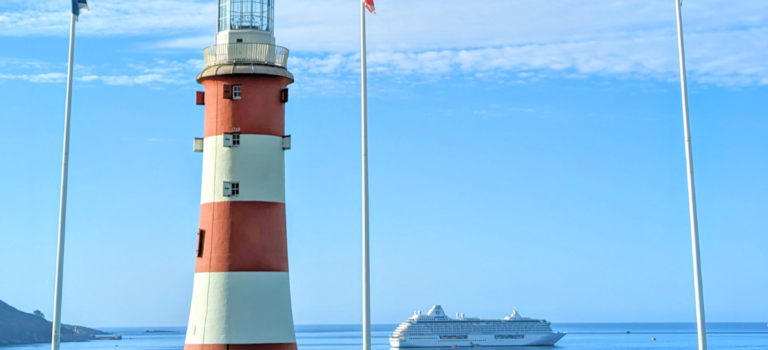 Crystal Cruises and Smeaton's Tower, Plymouth. Credit: One Plymouth